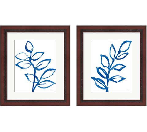 Leafy Blue 2 Piece Framed Art Print Set by Sue Schlabach