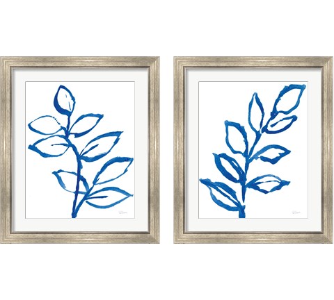 Leafy Blue 2 Piece Framed Art Print Set by Sue Schlabach