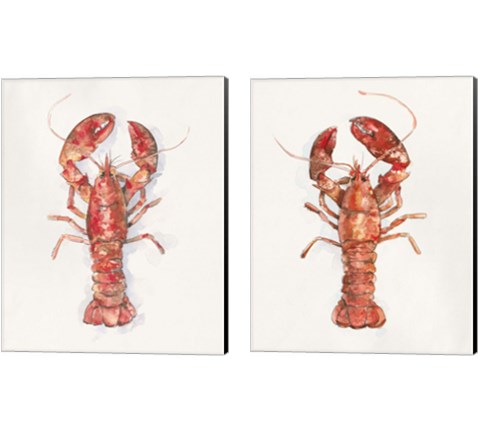 Salty Lobster 2 Piece Canvas Print Set by Emma Caroline