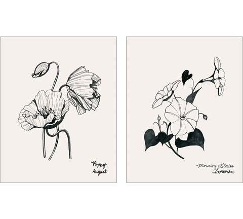 Annual Flowers 2 Piece Art Print Set by Grace Popp
