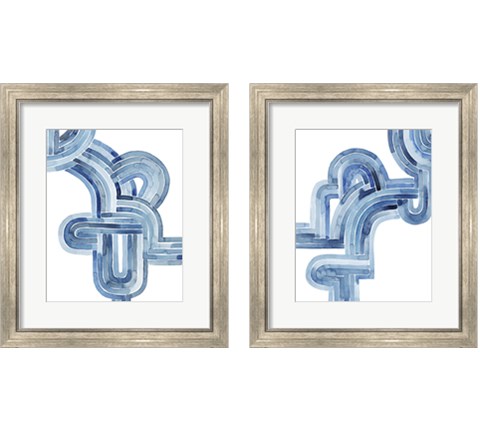 Blue Braid 2 Piece Framed Art Print Set by Grace Popp