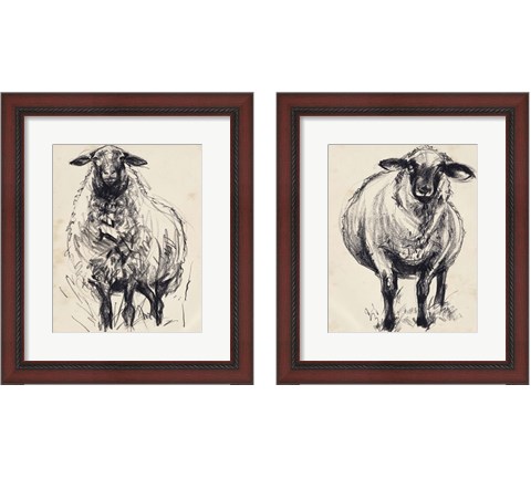 Charcoal Sheep 2 Piece Framed Art Print Set by Jennifer Parker