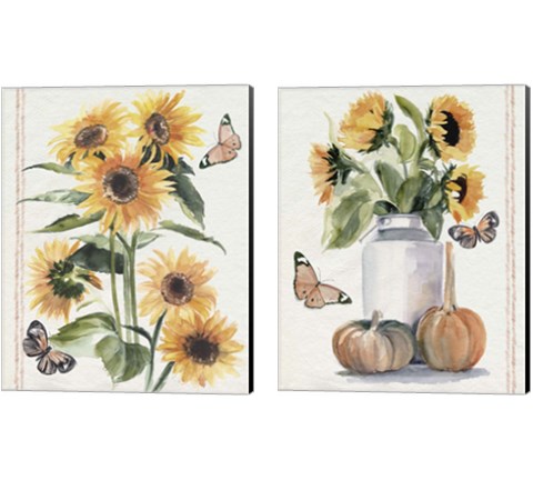 Autumn Sunflowers 2 Piece Canvas Print Set by Jennifer Parker