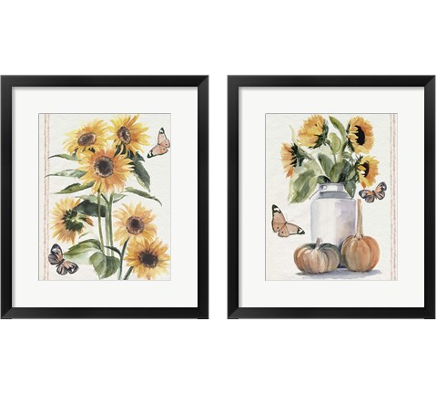 Autumn Sunflowers 2 Piece Framed Art Print Set by Jennifer Parker