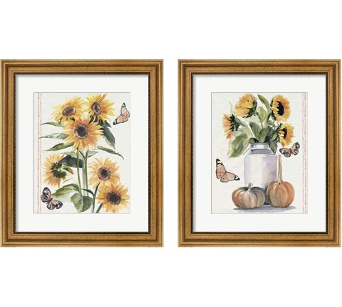 Autumn Sunflowers 2 Piece Framed Art Print Set by Jennifer Parker