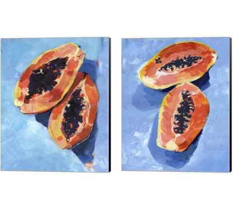 Bold Papaya 2 Piece Canvas Print Set by Jennifer Parker