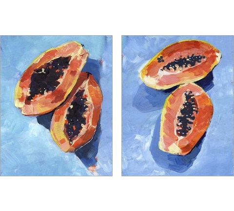 Bold Papaya 2 Piece Art Print Set by Jennifer Parker