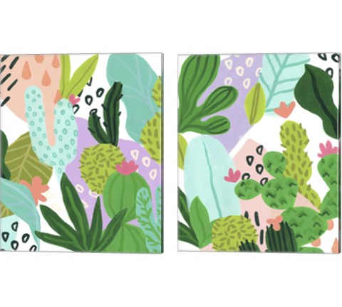 Party Plants 2 Piece Canvas Print Set by June Erica Vess