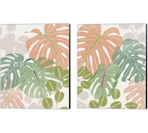 Sherbet Tropical 2 Piece Canvas Print Set by June Erica Vess