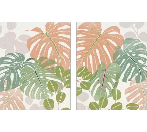 Sherbet Tropical 2 Piece Art Print Set by June Erica Vess