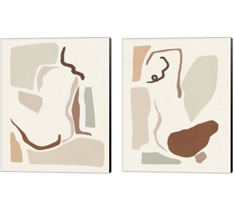Lounge Abstract 2 Piece Canvas Print Set by Victoria Barnes