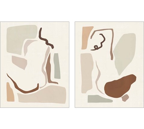 Lounge Abstract 2 Piece Art Print Set by Victoria Barnes