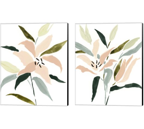 Lily Abstracted 2 Piece Canvas Print Set by Victoria Barnes