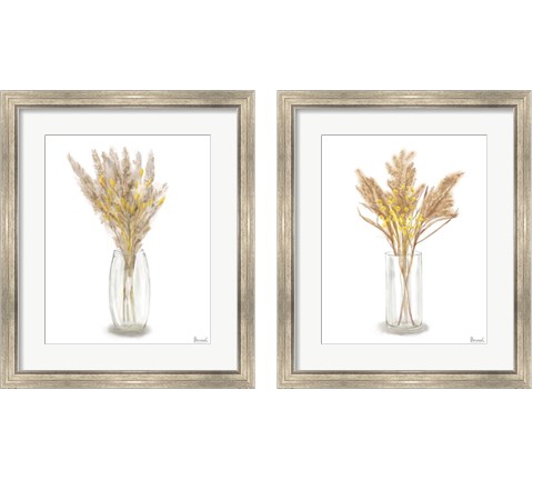 Dried Flower Yellow 2 Piece Framed Art Print Set by Bannarot