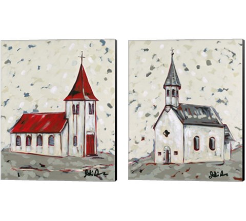 Church & Steeple 2 Piece Canvas Print Set by Jodi Augustine
