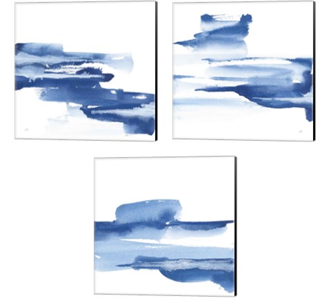 Classic Blue 3 Piece Canvas Print Set by Chris Paschke