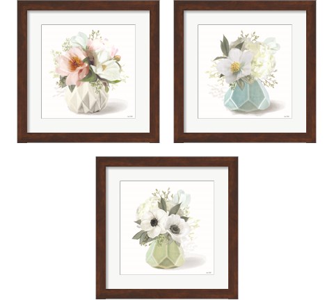 Flowers in a Vase 3 Piece Framed Art Print Set by House Fenway