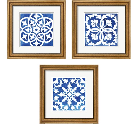 Andalusian Tile 3 Piece Framed Art Print Set by Mercedes Lopez Charro