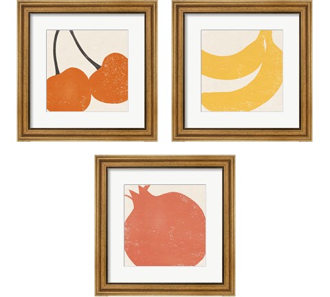 Graphic Fruit  3 Piece Framed Art Print Set by Moira Hershey