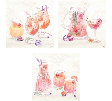 Classy Cocktails 3 Piece Art Print Set by Dina June