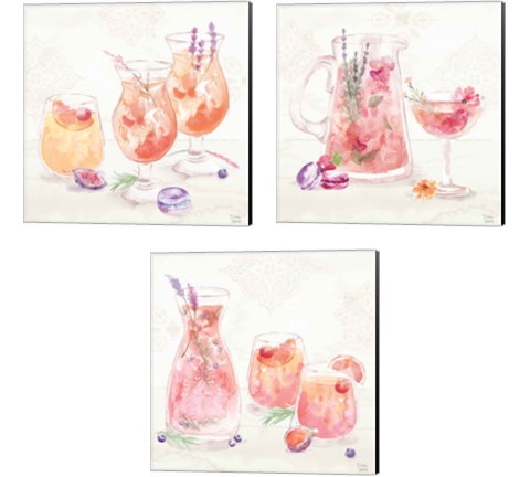 Classy Cocktails 3 Piece Canvas Print Set by Dina June