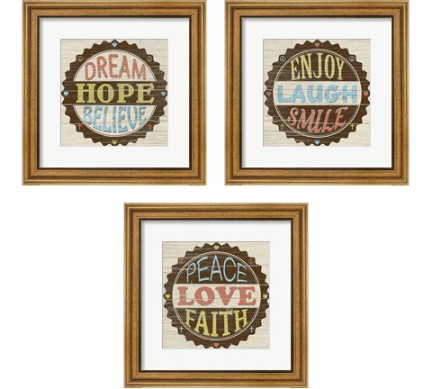 Seal Of 3 Piece Framed Art Print Set by Alonzo Saunders