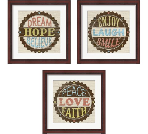 Seal Of 3 Piece Framed Art Print Set by Alonzo Saunders