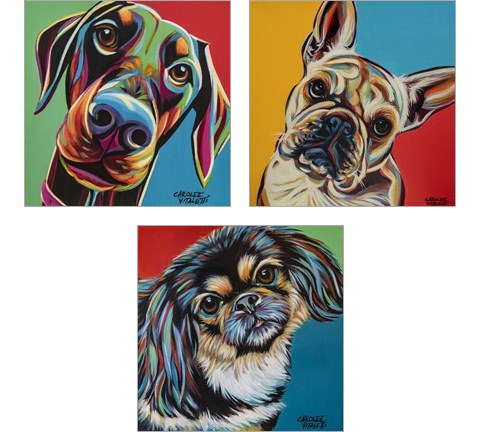 Chroma Dogs 3 Piece Art Print Set by Carolee Vitaletti