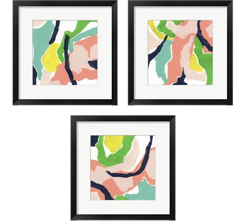 Color Curren 3 Piece Framed Art Print Set by June Erica Vess