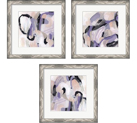 Lilac Scramble 3 Piece Framed Art Print Set by June Erica Vess
