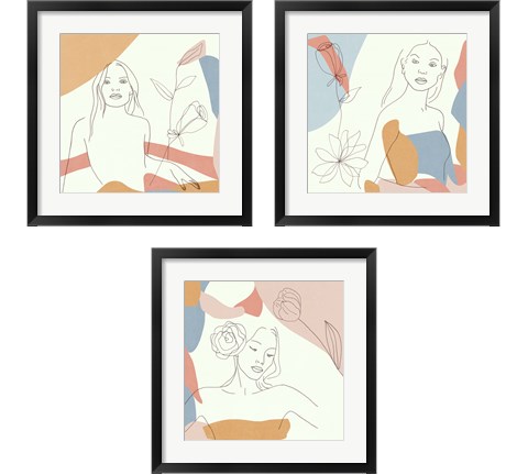 Floral Fantasies 3 Piece Framed Art Print Set by Melissa Wang