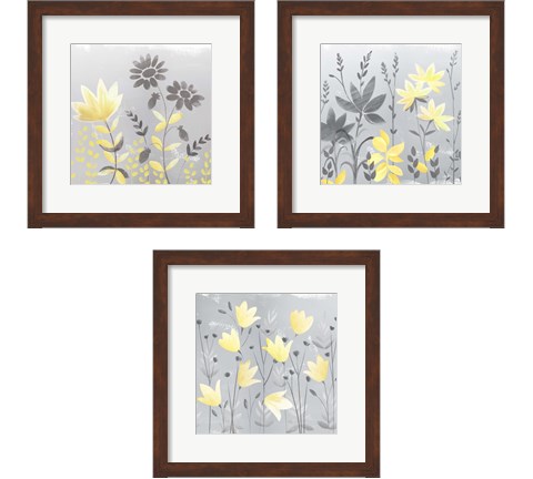 Soft Nature Yellow & Grey 3 Piece Framed Art Print Set by Northern Lights