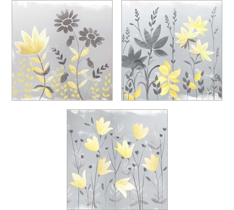 Soft Nature Yellow & Grey 3 Piece Art Print Set by Northern Lights