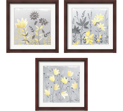 Soft Nature Yellow & Grey 3 Piece Framed Art Print Set by Northern Lights