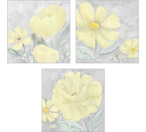 Peaceful Repose Gray & YellowSeries 3 Piece Art Print Set by Tara Reed
