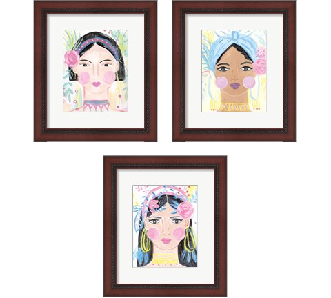 Boho Lady 3 Piece Framed Art Print Set by Farida Zaman
