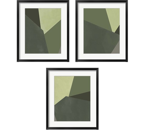 Sage Prism 3 Piece Framed Art Print Set by Jacob Green