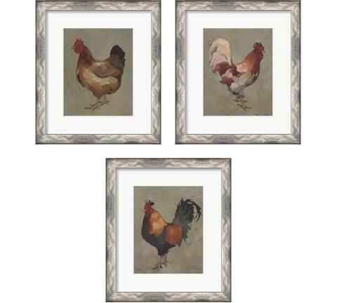 Egg Hen 3 Piece Framed Art Print Set by Jacob Green
