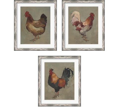 Egg Hen 3 Piece Framed Art Print Set by Jacob Green