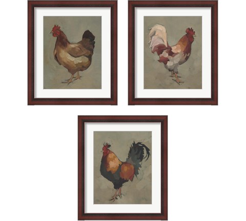 Egg Hen 3 Piece Framed Art Print Set by Jacob Green