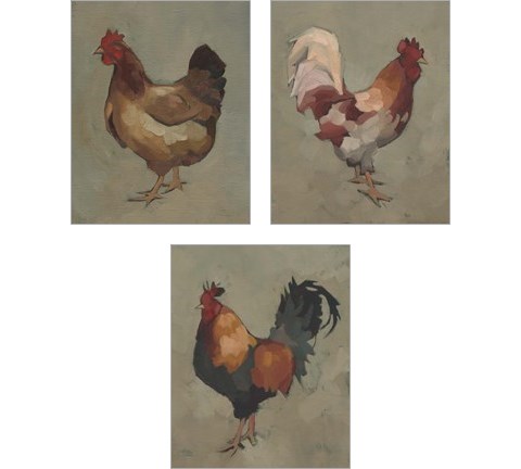 Egg Hen 3 Piece Art Print Set by Jacob Green