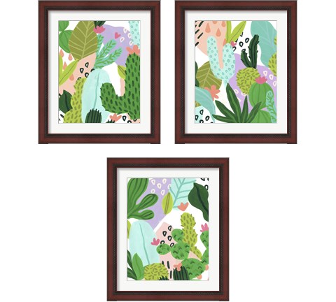 Party Plants 3 Piece Framed Art Print Set by June Erica Vess