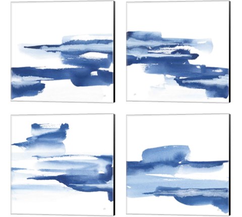 Classic Blue 4 Piece Canvas Print Set by Chris Paschke