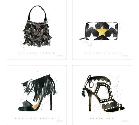 Glitz and Glam 4 Piece Art Print Set by Mercedes Lopez Charro