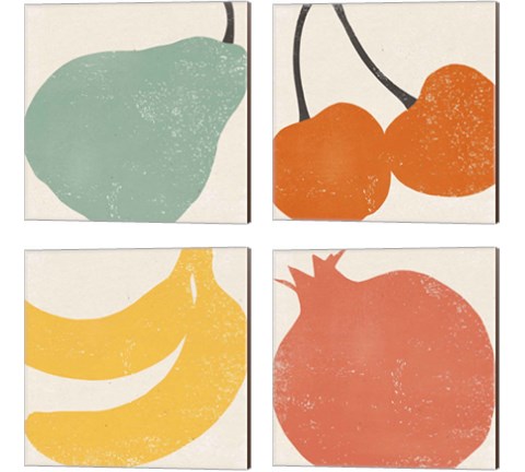 Graphic Fruit  4 Piece Canvas Print Set by Moira Hershey