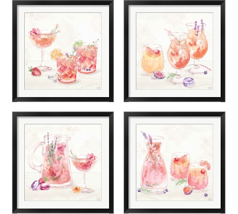 Classy Cocktails 4 Piece Framed Art Print Set by Dina June