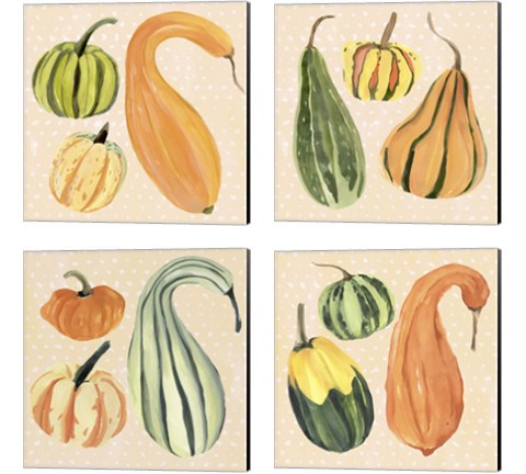 Decorative Gourd 4 Piece Canvas Print Set by Annie Warren