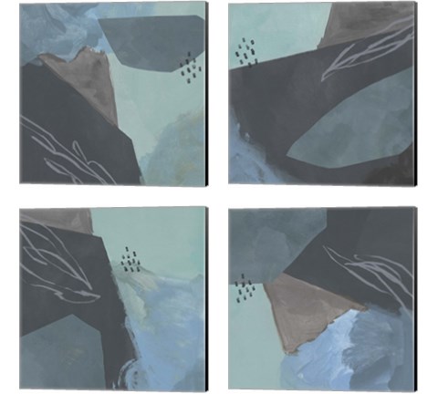 Steely Abstract 4 Piece Canvas Print Set by Jacob Green