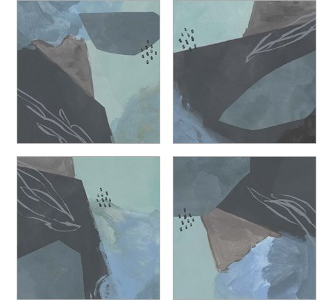 Steely Abstract 4 Piece Art Print Set by Jacob Green