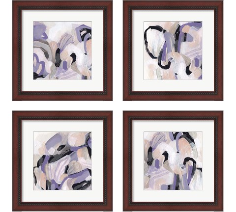 Lilac Scramble 4 Piece Framed Art Print Set by June Erica Vess